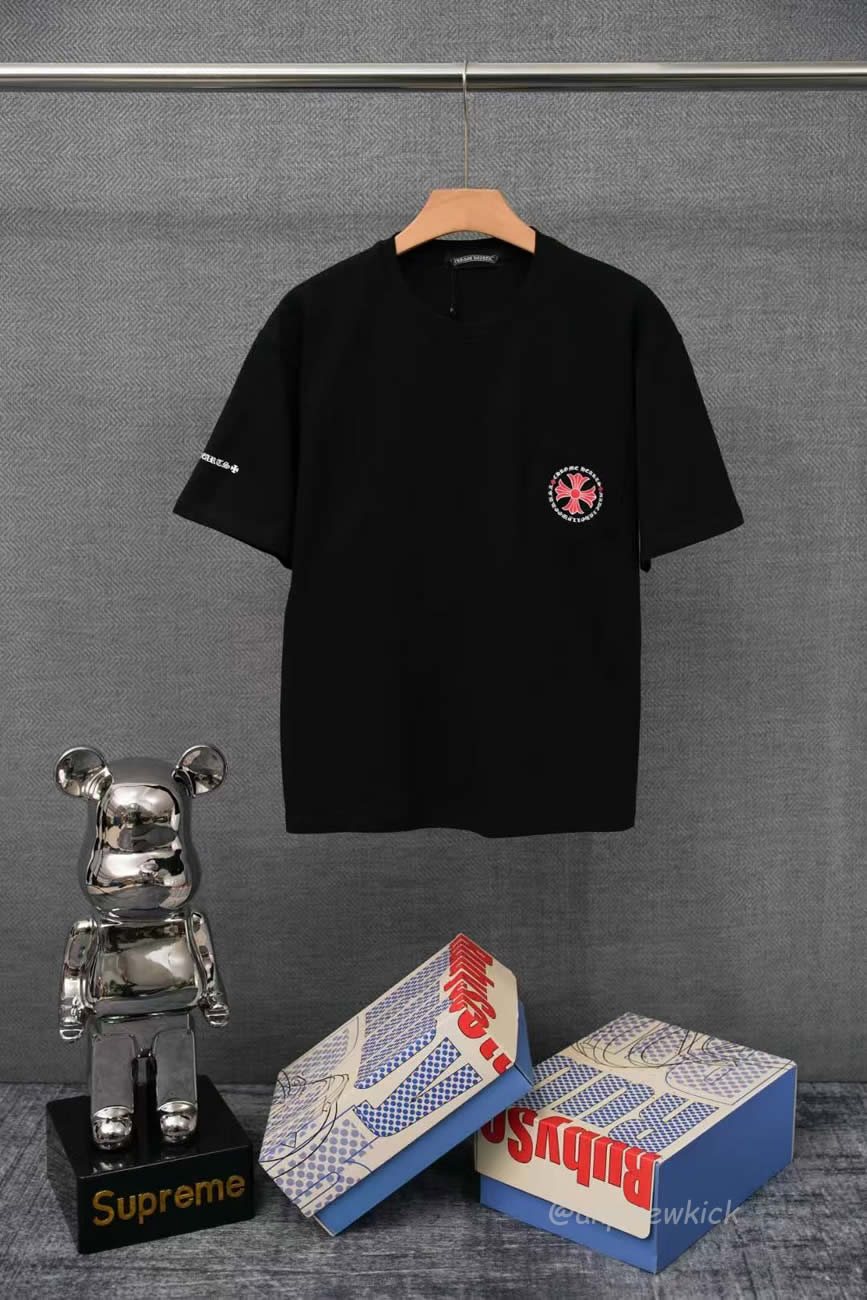 Chrome Hearts Made In Hollywood Plus Cross Black Red T Shirt (4) - www.newkick.vip